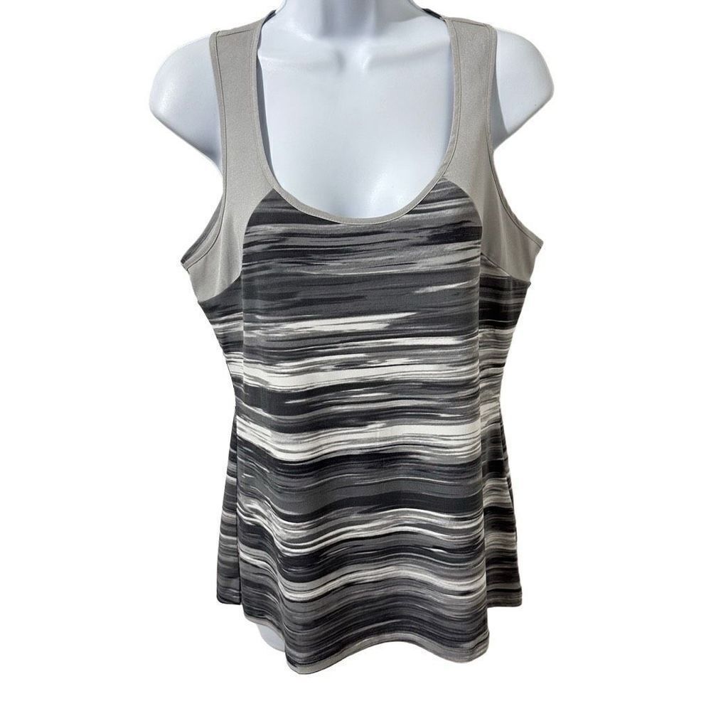 Calvin Klein ￼ white and gray tank top size M    A636